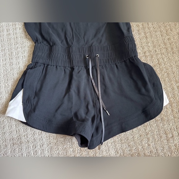 Helmut Lang Black Sleeveless Romper Drawstring Waist Keyhole Back Size 6 - Picture 6 of 14